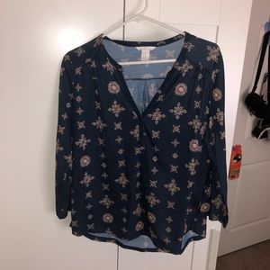 H&M Pattern half-sleeve blouse